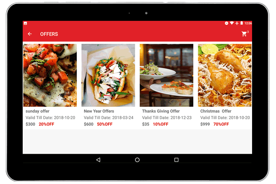 Food Order Taking Tablet App For Restaurant