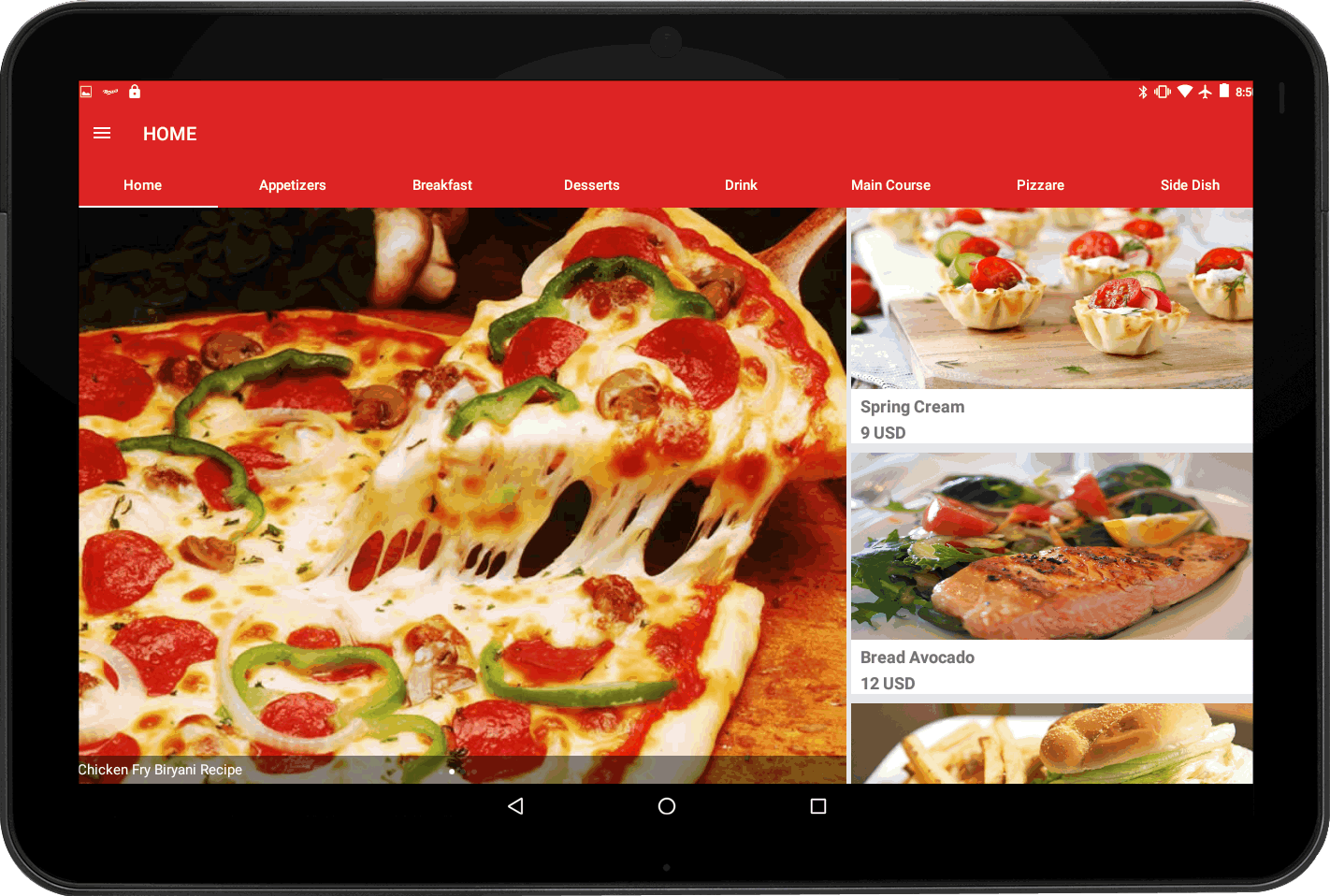 Food Order Taking Tablet App For Restaurant