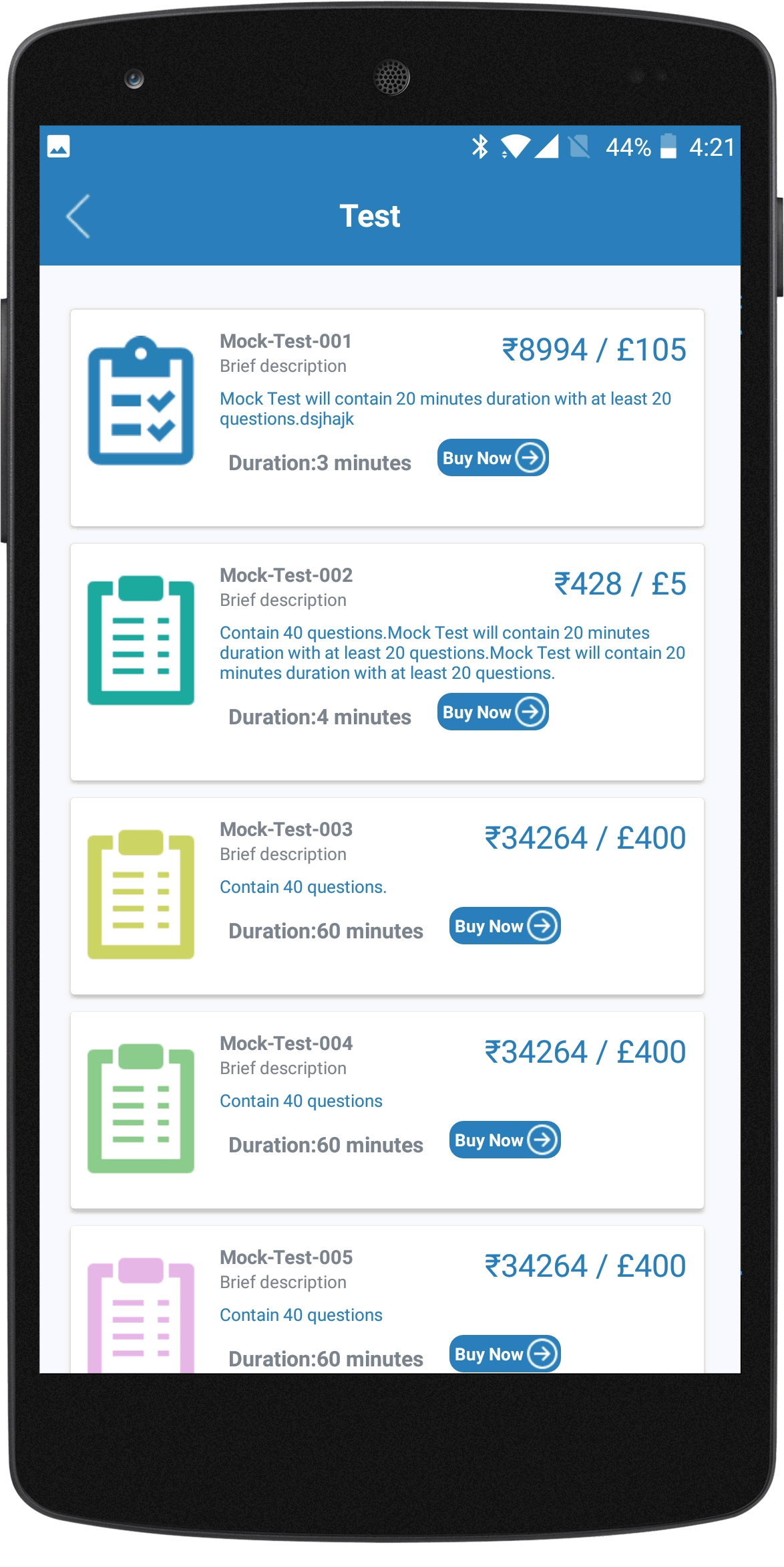 Mock-Test Academic Mobile App