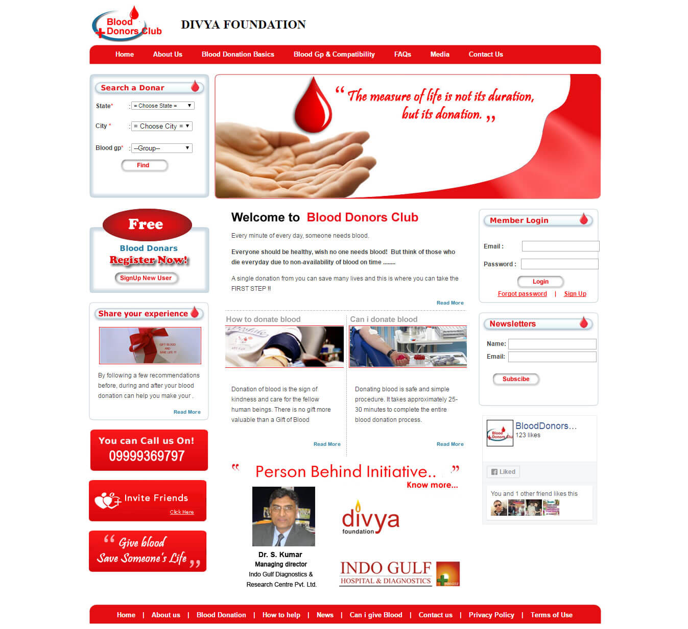 Blood Donors Social Website Development India