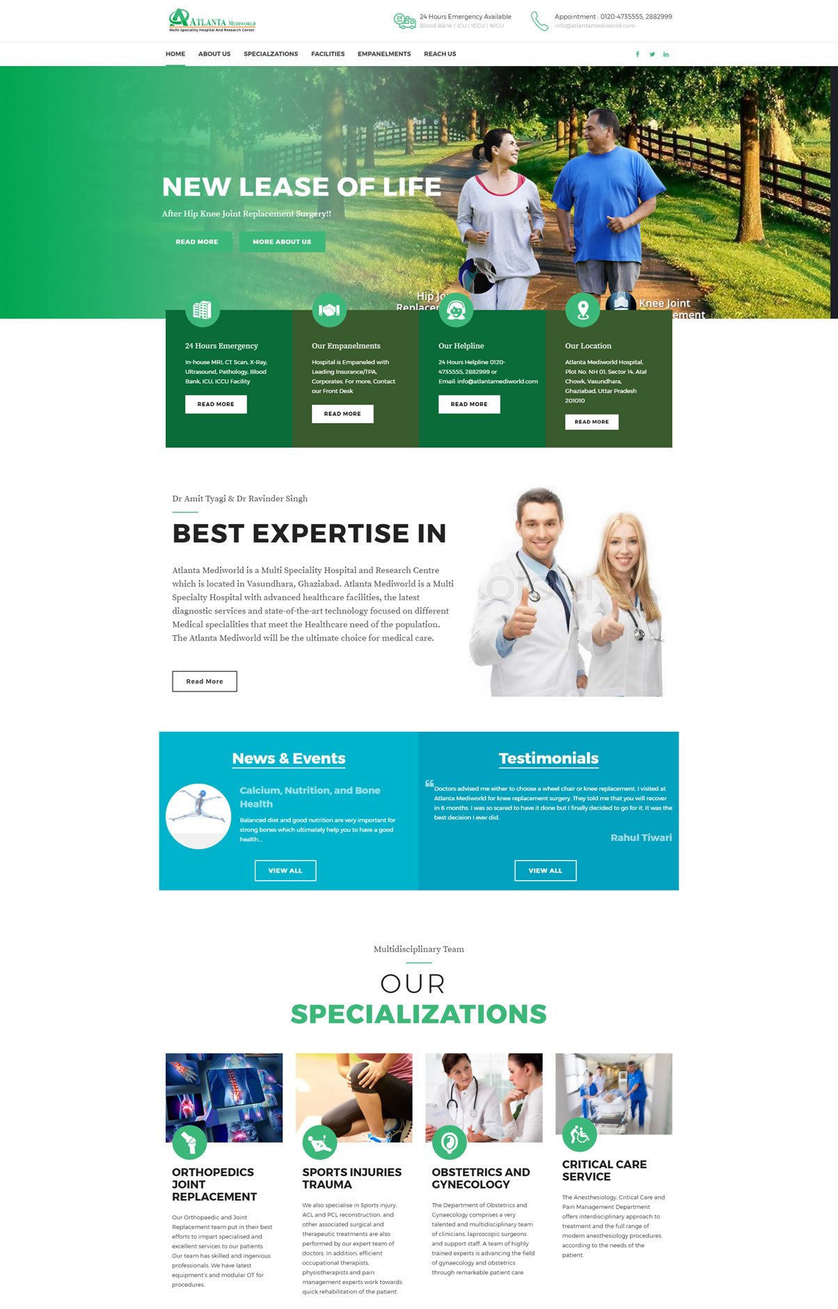 Hospital Website Design Development